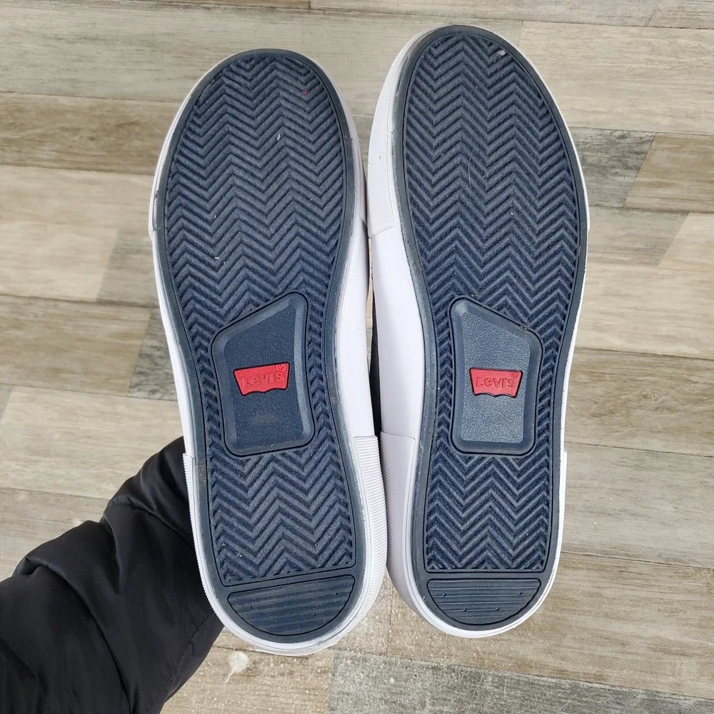 Levis Munro SC Shoes Mens Sz 9 Athletic Gray White Lace-Up Fashion Sneakers